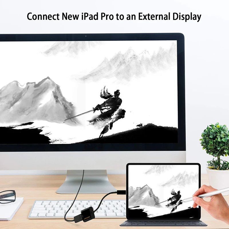 USB-C до DP 4 K, кабель типа C(Совместимость с Thunderbolt 3) Адаптер для дисплея, совместимый с MacBook Pro подождите