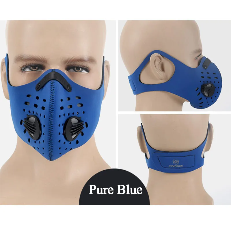 Пыль из активированного угля маска двойной клапан Висячие Наушники Спорт на открытом воздухе мужчин и женщин маски