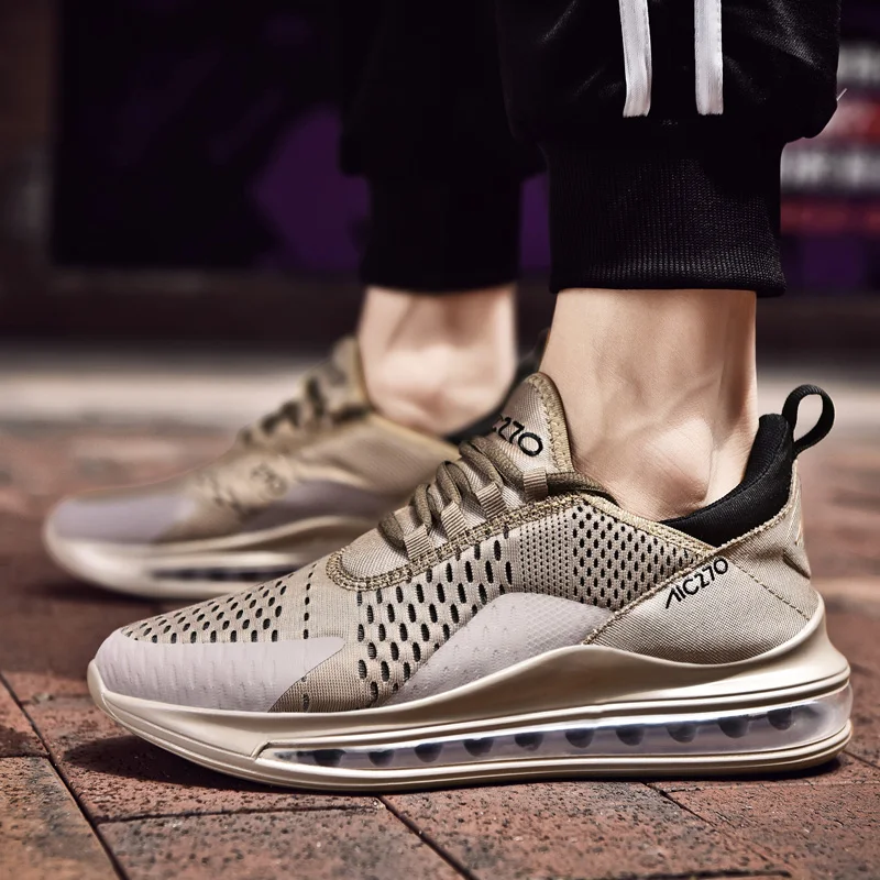 Men's running shoes mesh breathable sneakers casual fashion atmospheric pad jogging shoes fitness training student shoes