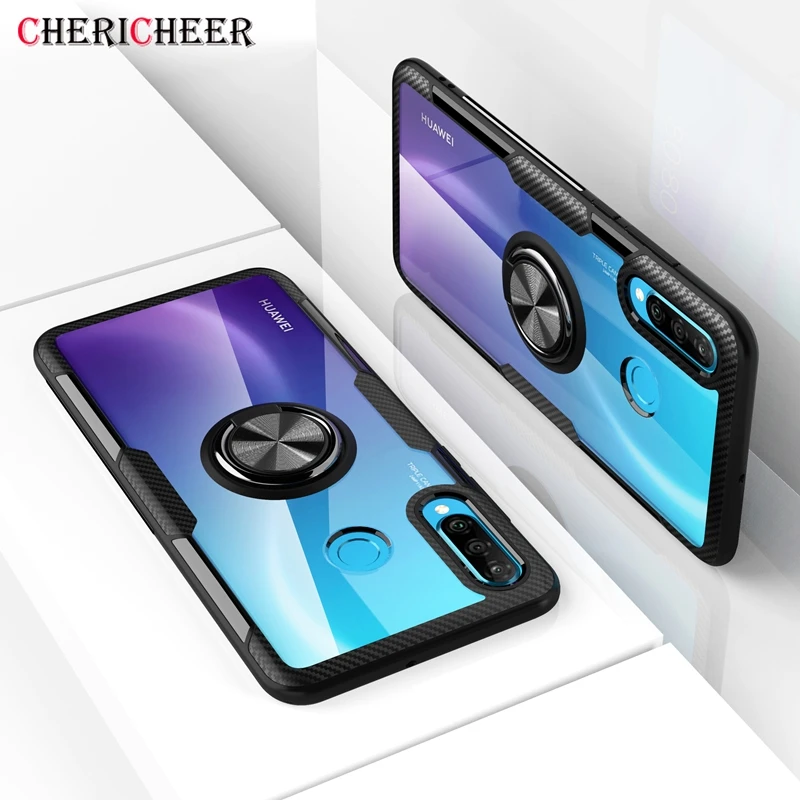 Кристальный акриловый кольцевой кронштейн чехол для huawei P20 Lite 2019 2018 P30 Pro
