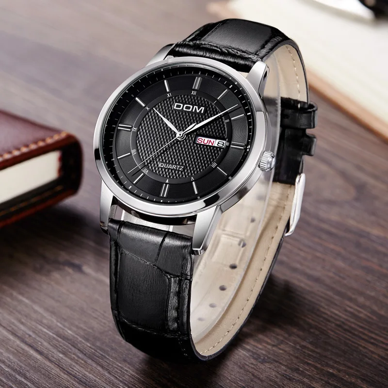 

Watch Men DOM (Dom) Casual Business Series Double Calendar Waterproof Quartz Watch M-11L-1M