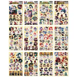 12Sheets My Hero Academia Stickers Toy All Figures HD Fashion DIY Self Adhesive Hand Tear Paper Sticker Toys