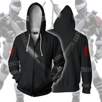 

2019 Movie & TV Snake Eyes Cosplay Costumes 3D Print snake eyes Sweatshirts Hoodies Fashion Zipper hooded Jacket clothing
