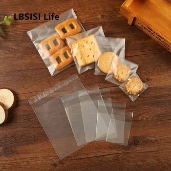 

LBSISI Life Thicken Frosted Plastic Candy Cookie Soap Packaging Bags Cupcake Wrapper Self Adhesive Sample Gift Bag