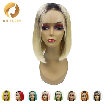 

Ombre human hair wig Blonde 613 Short Bob lace front human hair wigs for black women Multiple Colors Free Shipping on fleek