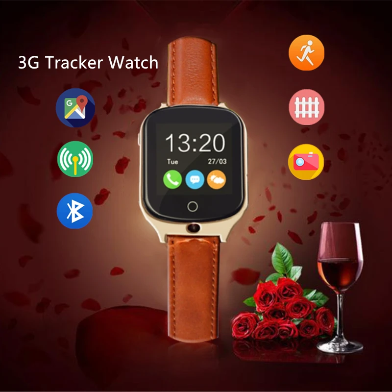 Elderly Tracker smart watch 3G GPS LBS WIFI positioning SOS call Camera Bluetooth Steps counting children smart clock A19