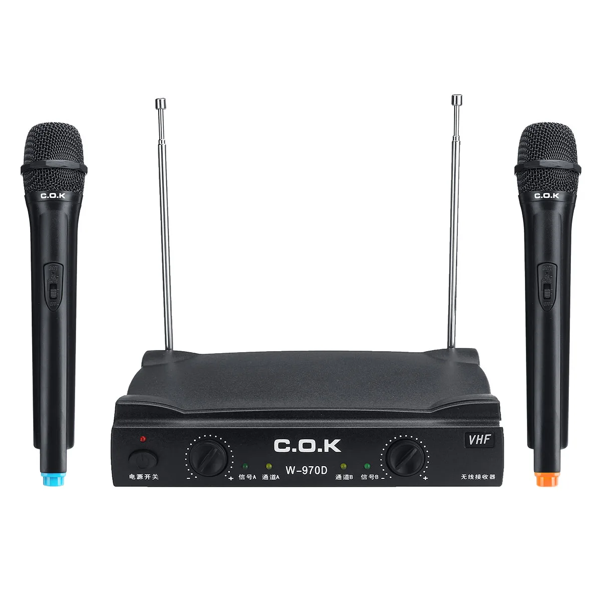 

2 Channel Professional Wireless Microphone System Dual Cordless Handheld Microphone Home Singing Microphone Kit Speech Mic