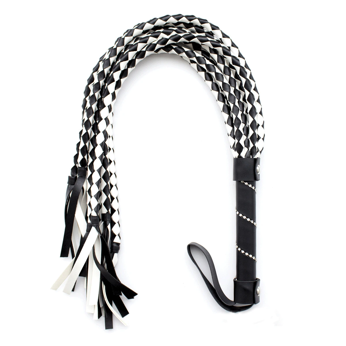 High Quality Pu Leather Whip Racing Horse Riding Crop Party Recorder Hand Cuffs Queen Black Horse Riding Whip 4 Colors