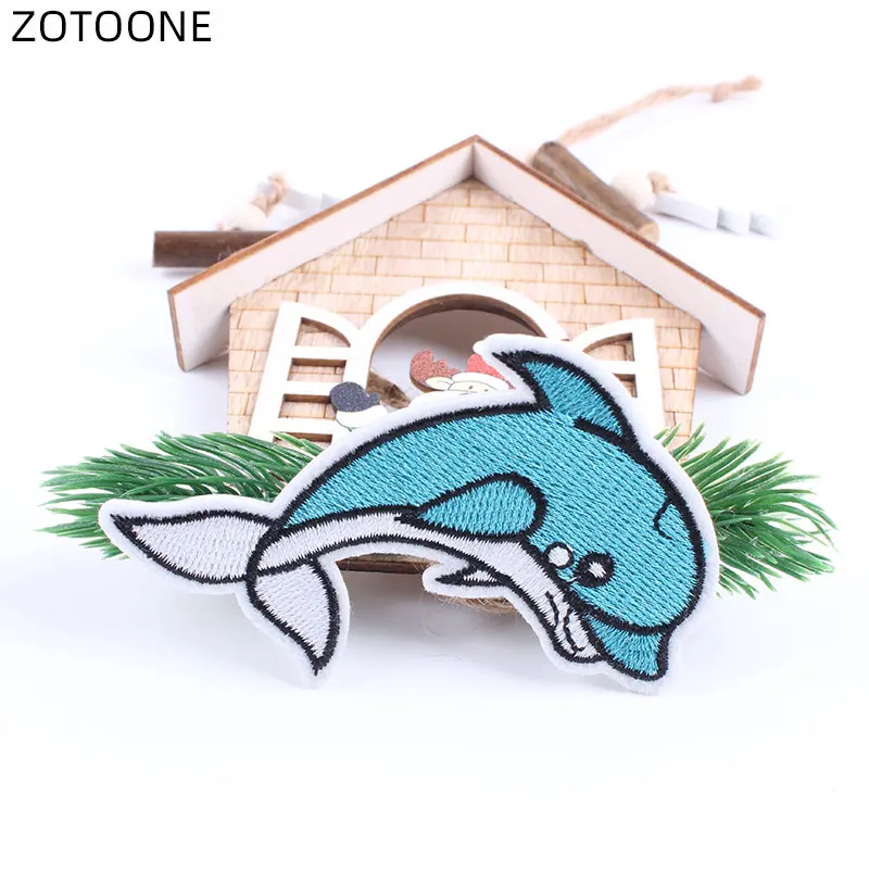 ZOTOONE милый патч с изображением дельфина для вышивания железа на заплатках