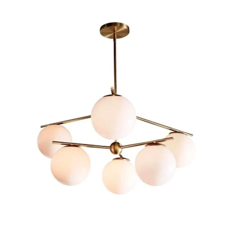 Creative Glass Magic Bean pendant Lamp Molecular Dining Room Simple Milk White Ball Droplight Pendant Light | Лампы и освещение