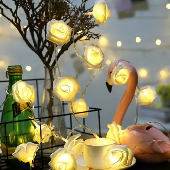 

LED String Lights Christmas Decorations for Home Rose LED Christmas Lights For Wedding Home Window Party Decor Christmas Goods