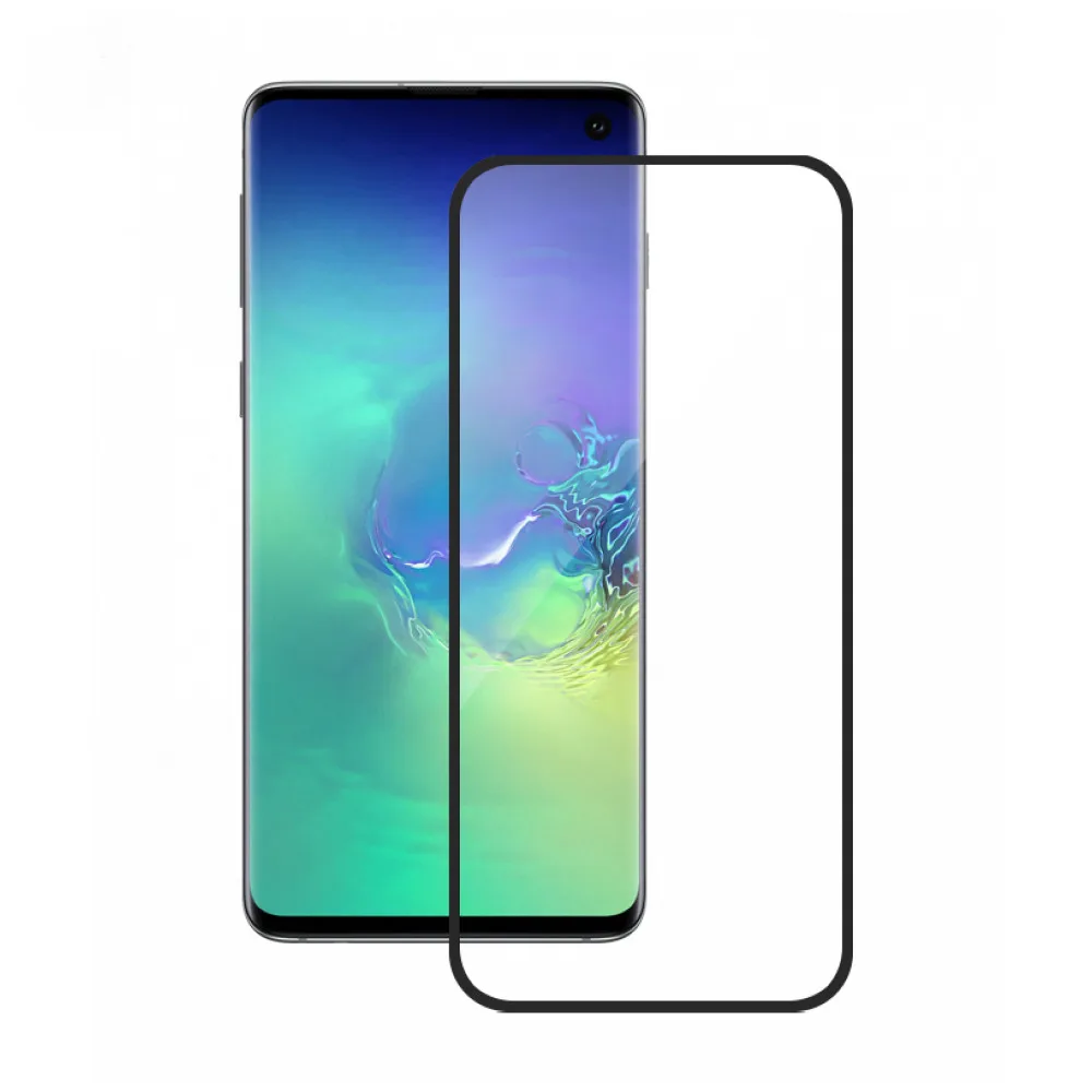 Защитное стекло MEDIAGADGET 3D FULL COVER GLASS для Samsung Galaxy S10+(черн, прем, плнкл., с отв