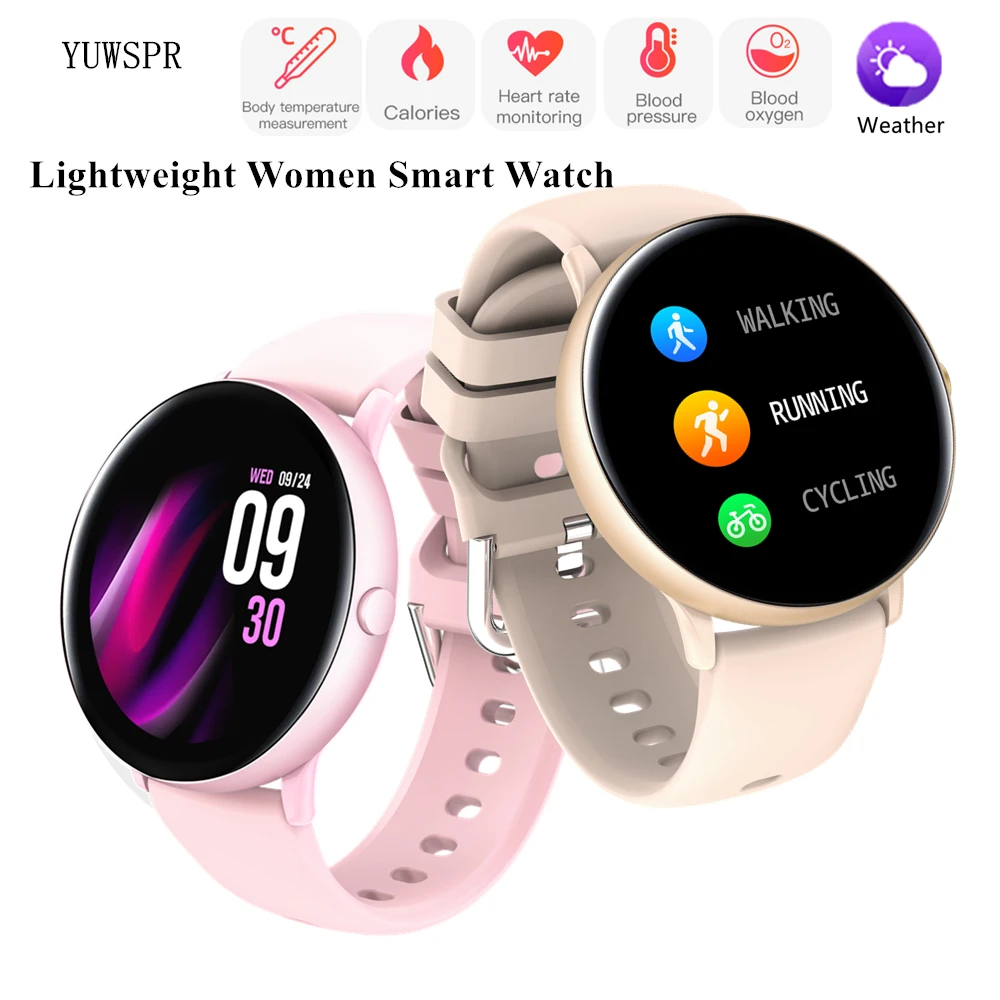Lightweight Women Smart Watch Body Temperature ECG/PPG Calories Monitoring Fashion Lady Healthy Tracker Smart Sports Clock S22T