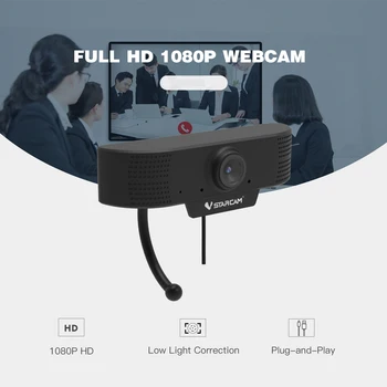 

USB PC Computer Camera Real HD 1080P Webcam with Microphone Driver-free Video Webcam for Online Teaching Live Broadcast Vstarcam