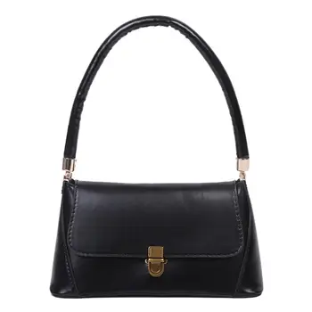 

Durable PU Leather Simple Solid Color Totes Retro Women Elegant Handbags Casual Fashion Single Shoulder Shopping Bags