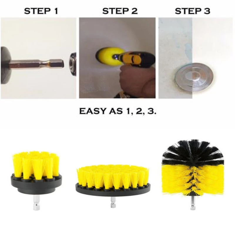 Кухонная Чистящая Щетка круглая электрическая 3 шт. плиточные затирки насадка в виде щетки мощный жесткий очищающий устройство для чистки ванн набор прикреплений