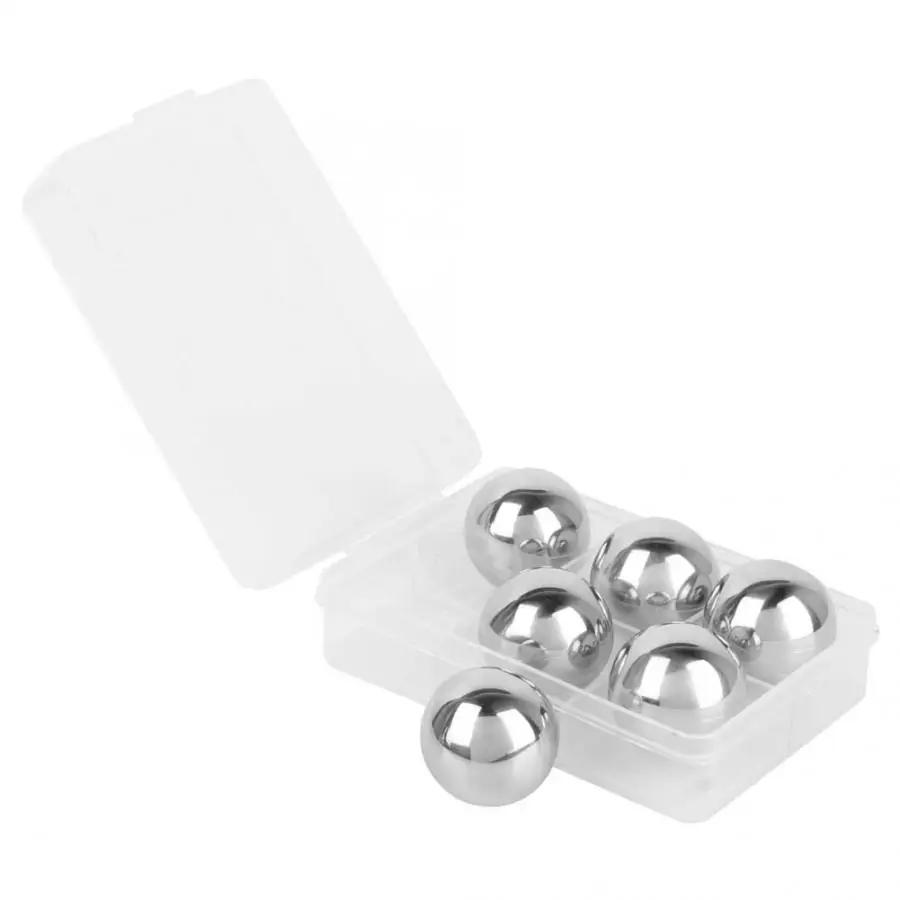 

6Pcs Stainless Steel Bar Ice Whiskey Vodka Stones Ice Chiller Stone Beer Whisky Stones Ice Reusable Party