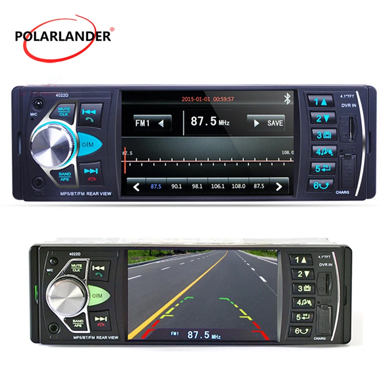 4.1''Audio Car Radio Mirror Link radio cassette player Bluetooth cal 4.0 FM TF USB SD 1 DIN MP5 Autoradio AUX/SD input rever