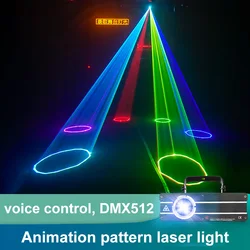 Lumière d'animation Laser RGB Dj Disco, éclairage Laser de scène DMX 512 Scanner Laser, faisceau Laser 