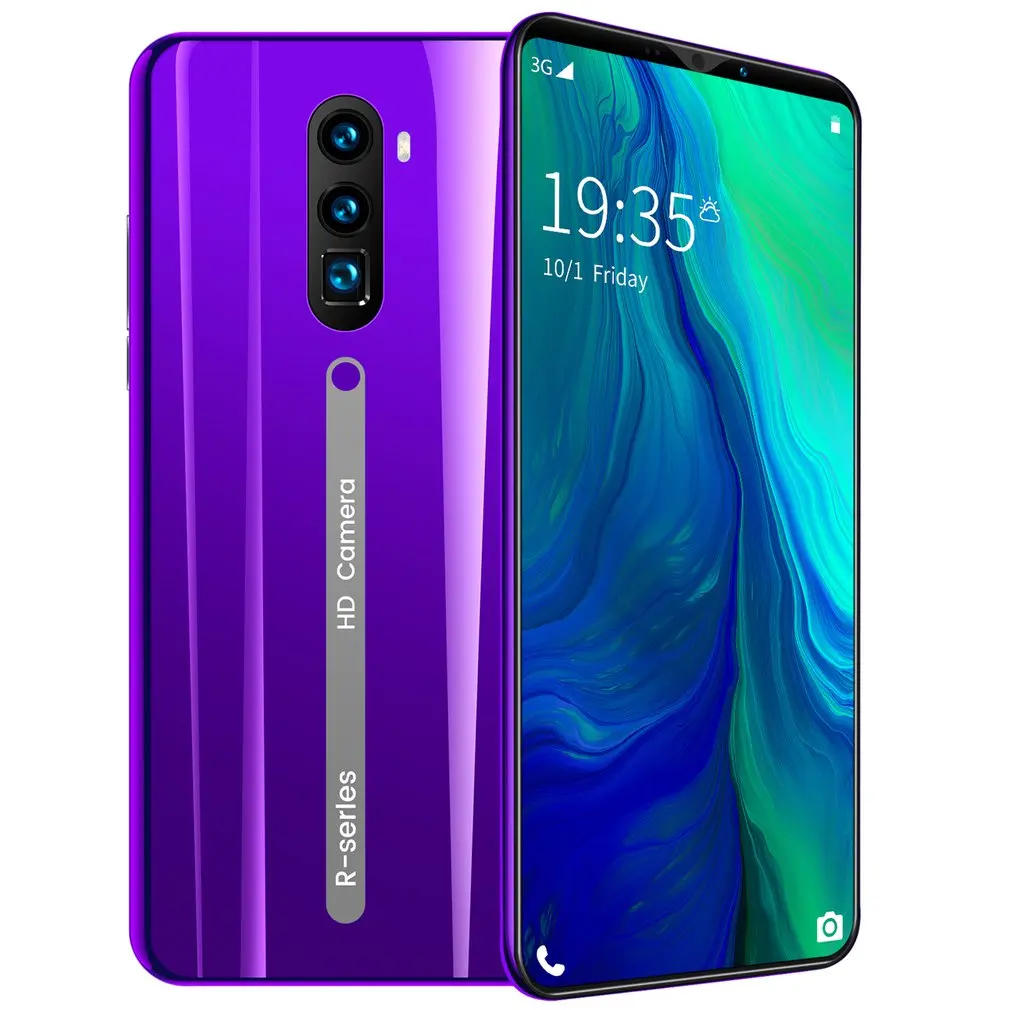 2020 новый телефон Rino3 Pro экран 5 8 дюйма Android фиолетовый в форме капли воды смартфон
