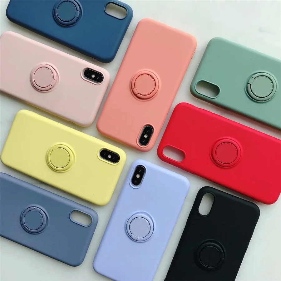 

Magnetic Finger Ring Holder Phone Case For iPhone XS MAX XR X 10 8 7 6 6S Plus Slim Cases 360 Degree Rotation Car Holder Cover