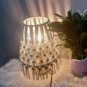 

Nordic style hand woven table lamp decorative lamp bedroom bed lamp Bohemia style lamp