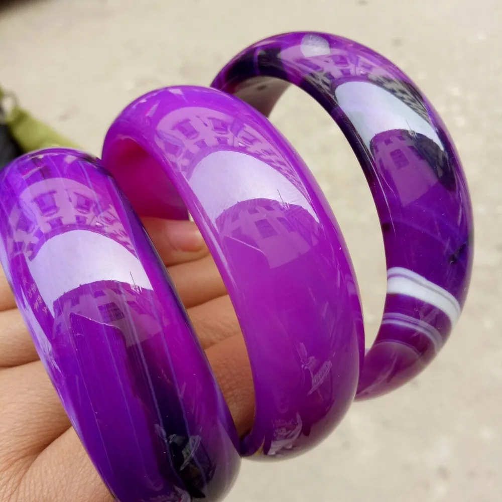 ONEVAN широкий манжет ПРИРОДА красивый фиолетовый Шарм сладкий Агат браслет удача 56-64 мм
