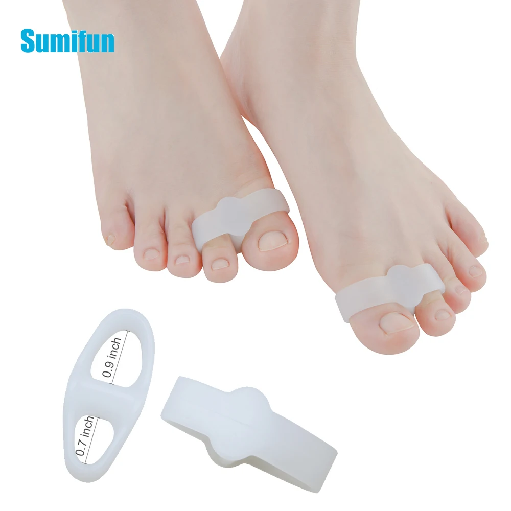 

6Pcs Two Hole Thumb Valgus Silicone Big Toe Separator Gel Foot Fingers Toe Protector Corrector Pedicure Foot Care Tool D2209