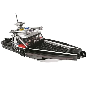 

267Pcs City SWAT Series Assault Speedboat Building Block Small Particles Toy DIY Construction Toy For Children Educational Toys