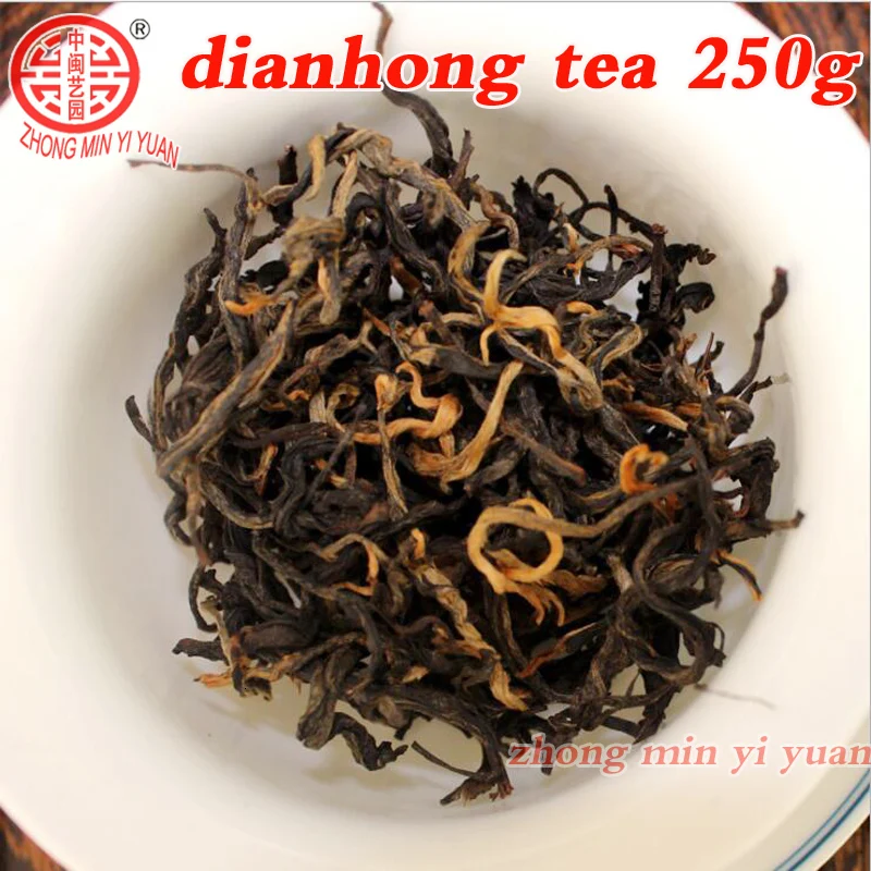 DianHong, черный чай, 250 г, китайский чай Юньнань, Диан, Хун, премиум, красота, для похудения, диуретический пух, три, высокое качество, зеленый, еда, Диан хун