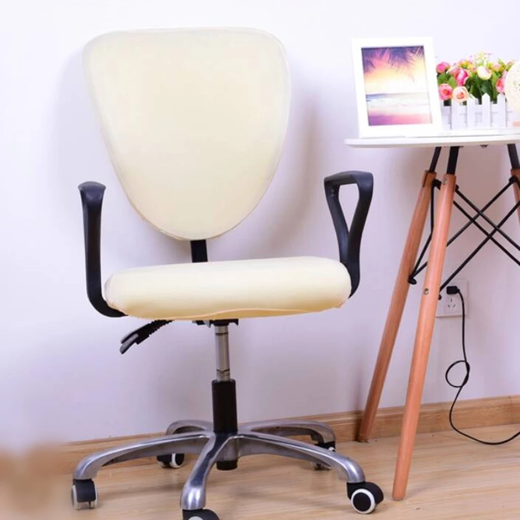 Modern Chair Covers Spandex Universal Computer Office Desk Stretch Rotating Pure Color Chair Cover for Home, Living Room Use