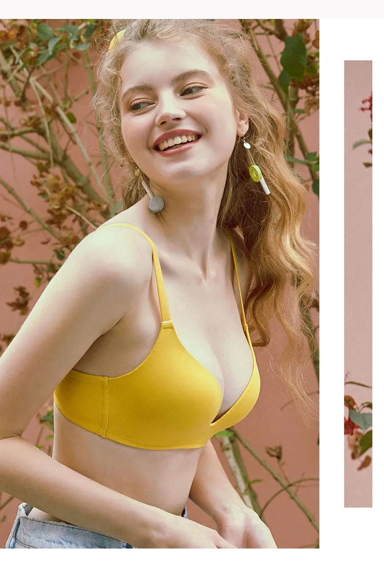 CINOON Fashion Sexy Bras for Women Push Up Lingerie Seamless Bra Bralette Wire Free Brassiere Solid Color Underwear Intimates (6)