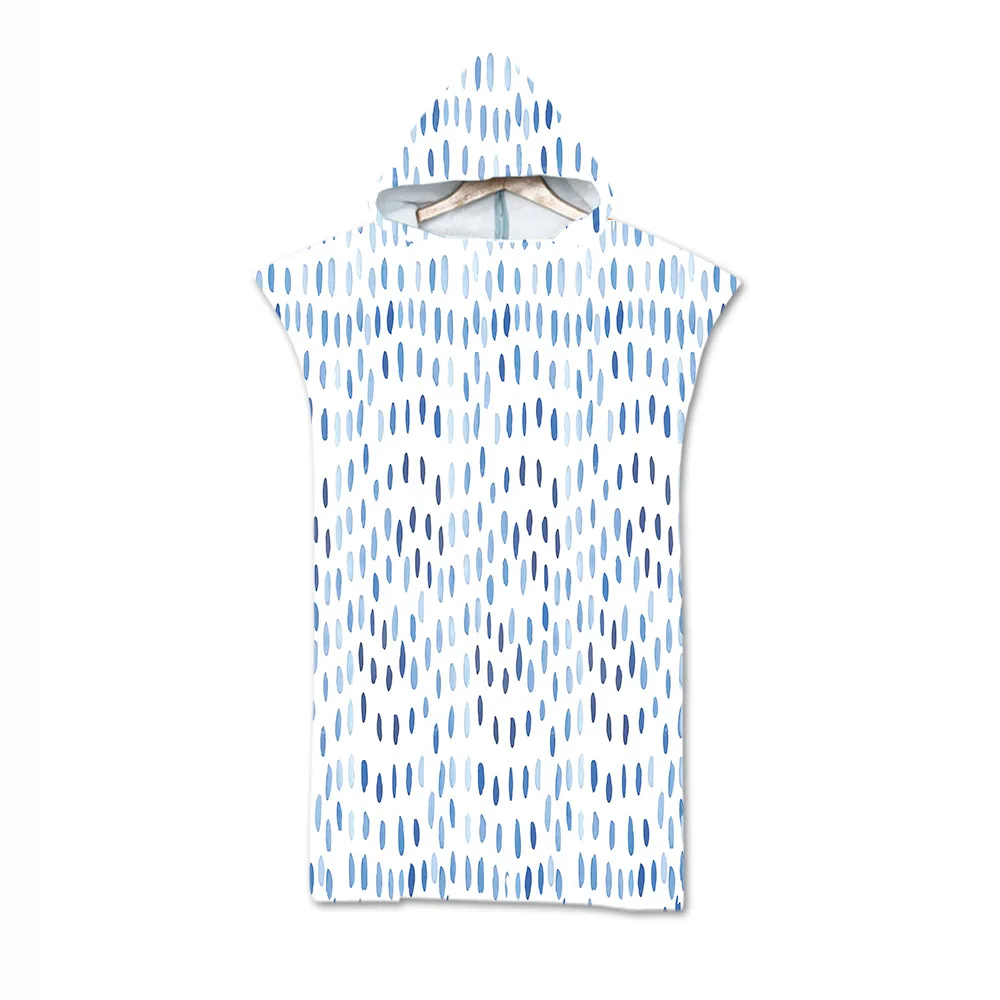 75*110cm Microfiber Printed Hooded Bath Beach Towel For Adults Quick Dry Swimming Poncho Bath Towel With Cloak Bathrobe