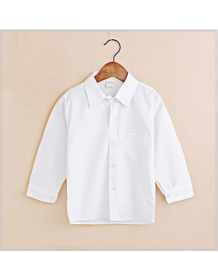 Детская одежда; осенняя одежда; Новая Стильная белая рубашка для больших мальчиков; детская новая стильная официальная рубашка с длинными рукавами; костюм для студентов