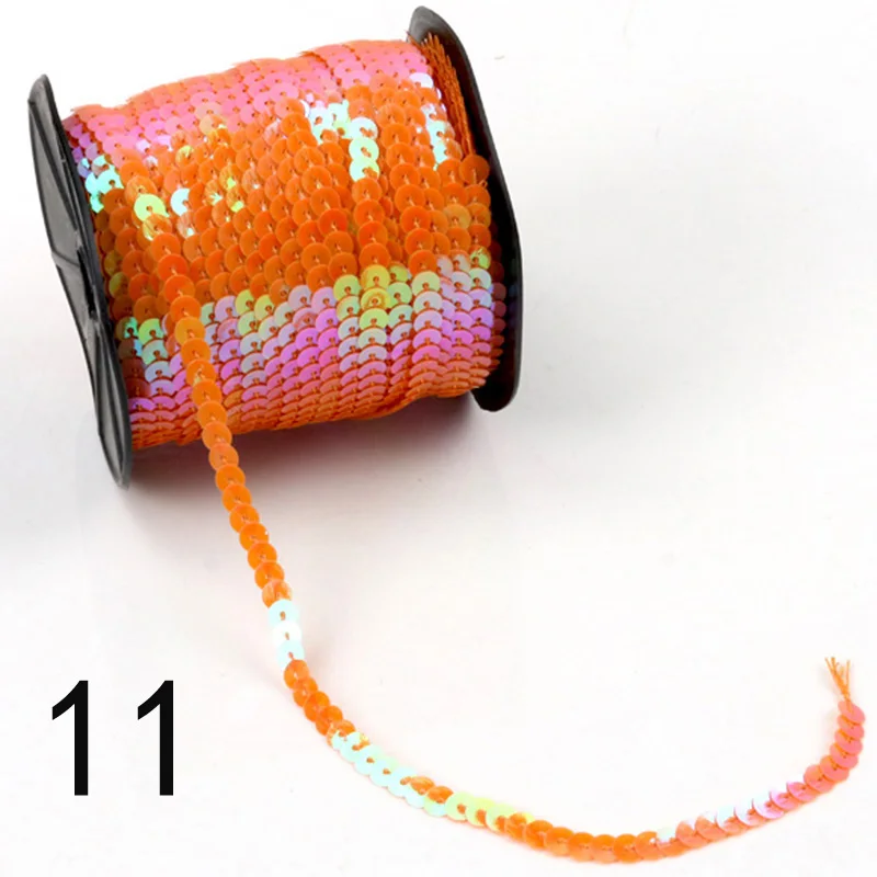 Sequins Decoration Trims Garment Decoration Accessory 5 yard/Lot 6mm Loose Round Flat Multicolor Sequins Sewing On Trims For Crafts Children DIY