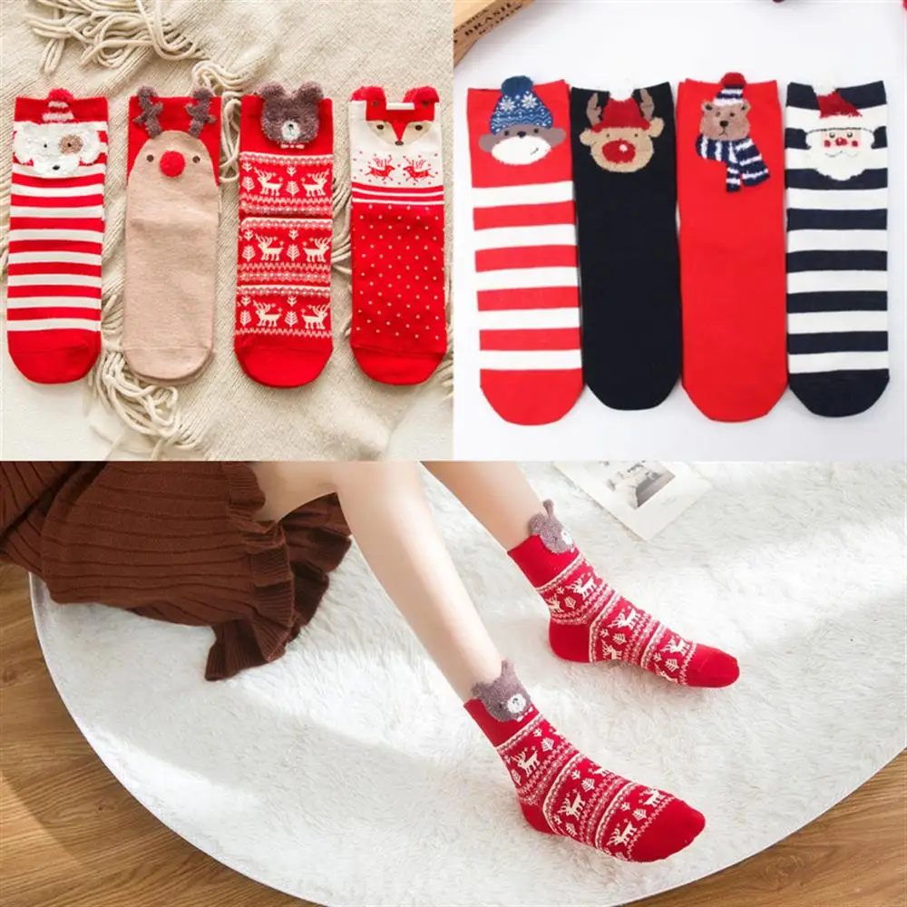 

Women socks Casual winter Christmas Socks David's deer Socks Cotton Cartoon Keep Warm lady Socks Christmas Gift
