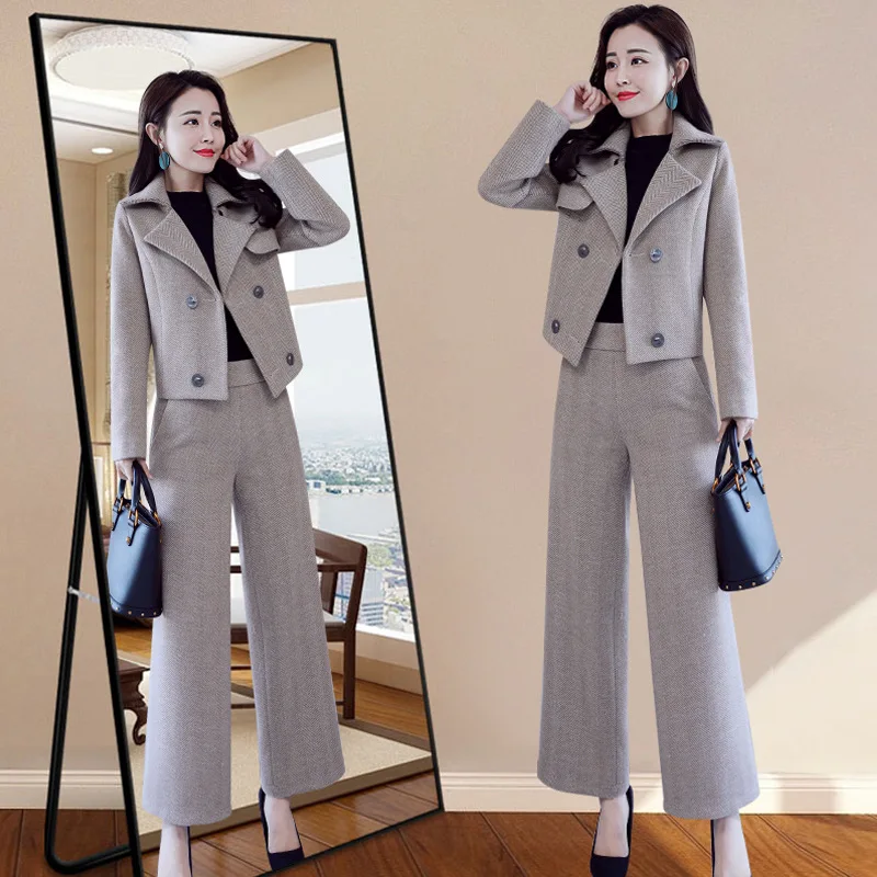 

Stylish Two-Piece Set 2019 Early Autumn Clothing New Style Feminine Early Autumn Elegant Western Style Loose Pants Set