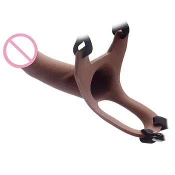 Sex Products DLX Realistic Strap on Dildo Silicone Hollow Dildo Strapon Harness Penis Enlarger Extender Sex Toys for Man Gay 6