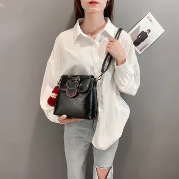 

Free shipping fashion small bag female tide wild messenger bag personality wide shoulder strap bright leather shoulder bag