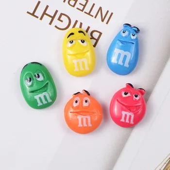 

5PCS M Bean Candy Diy Polymer Filler Addition Slime Accessories Kawaii Cartoon Toys Jelly Beans Charms for Clay Phone Decor