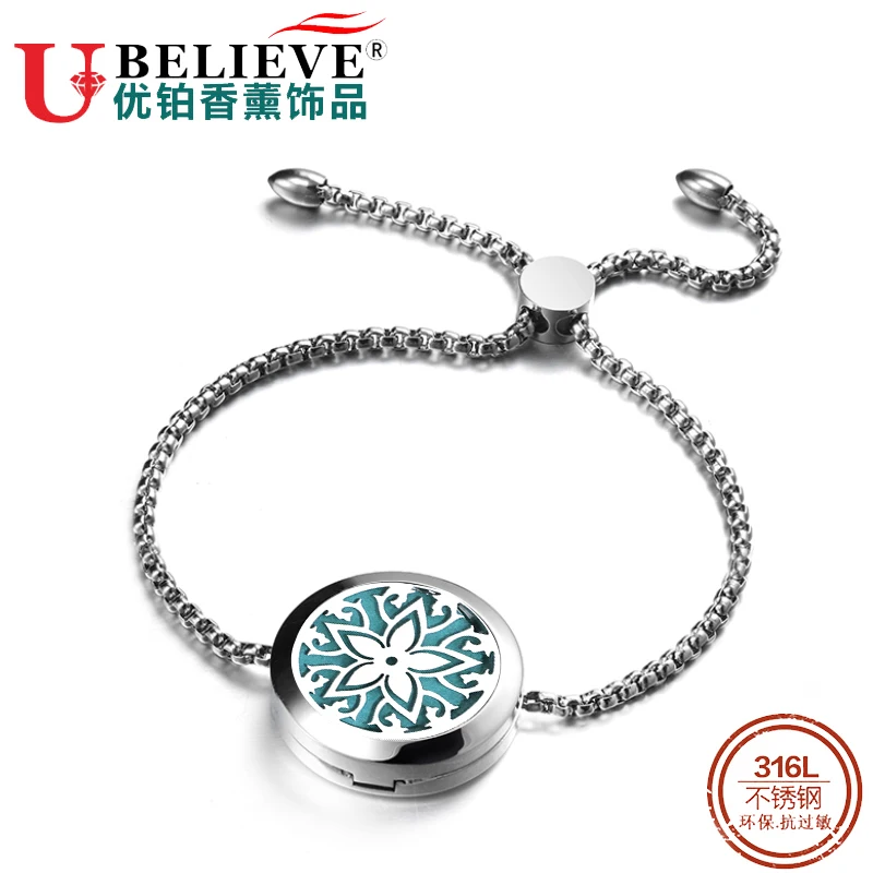 

Aromatherapy Bracelet 316L Stainless Steel Essential Oil Diffuser Locket Bracelet Aroma Diffuser Jewelry Support Dropshipping