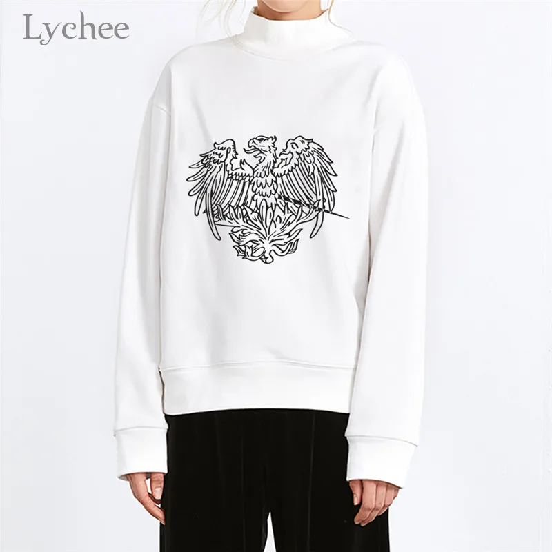 6 Lychee, Harajuku, принт дракона, Женская толстовка, топ, Повседневный, вырез лодочкой, женские пуловеры, свободные, весна-осень, дамские свитшоты, топы - Цвет: 6