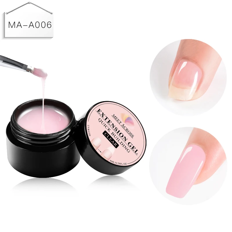 MEET ACROSS 8ML Quick Extension Nail Gel Polish Clear Pink Nail Lacquer UV LED Poly Extension Gel Varnish - Цвет: TS00720