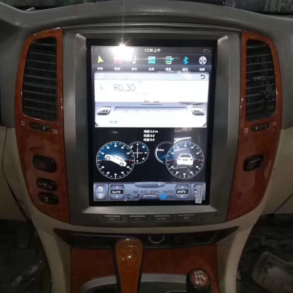 

Android 8.1 os 12.1 inch IPS vertical HD screen car gps multimedia radio navi For Toyota land cruiser 100 2007