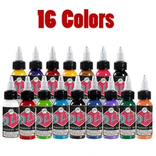 30ml/Bottle Natural Plant Tattoo Ink Pigment For Body Professional Tattoo Painting Cosmetics 16 Colors Paints Accesories