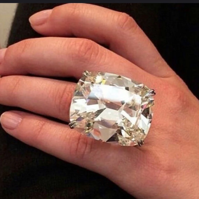 Модное роскошное белое серебряное кольцо из циркона Леди Элегантный Большой AAA Циркон Овальные стразы свадебные ювелирные кольца