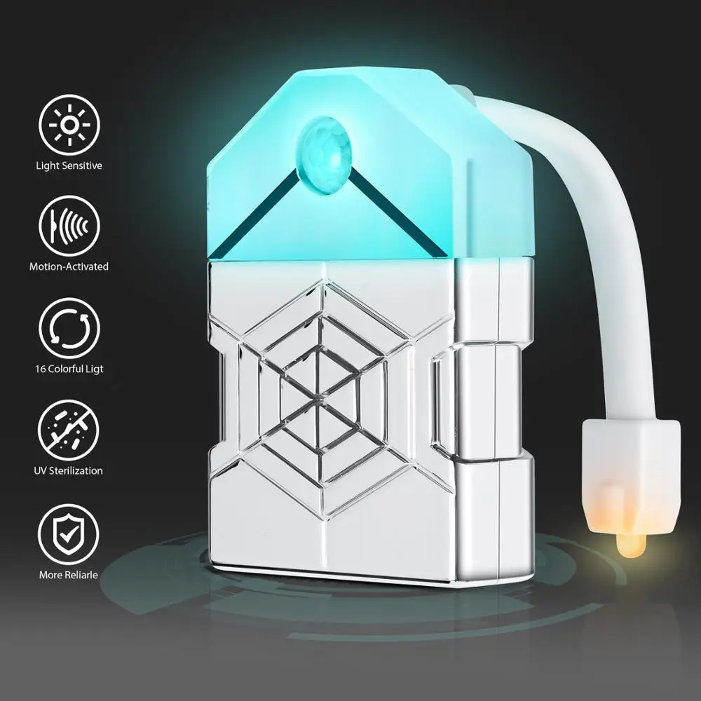 

Night LED Light Toilet Motion Sensor LED PIR Light WC Lamp Backlight Toilet Bowl LED Lighting Veilleuse 16 Colors Sensor Lamp