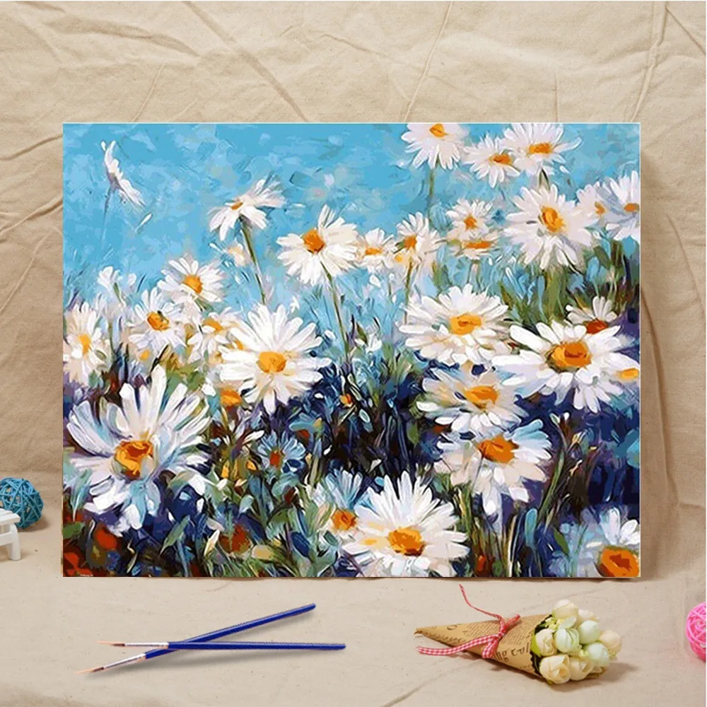 Diy картина маслом Краска по номерам для пейзажей Набор украшения дома 16*20 дюймов