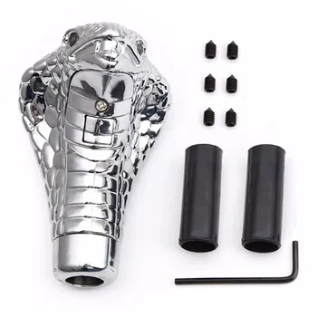 

DJSona Universal Car Manual Gear Stick Snake Shape Shift Knob Crystal Cobra Head with LED Lights for Automatic