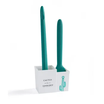 

Toilet Brush Nordic Simple Hollow Aroma Cactus Set Household Toilet Wall-mounted Long Handle Soft Hair No Dead End Cleaning